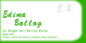 edina ballog business card